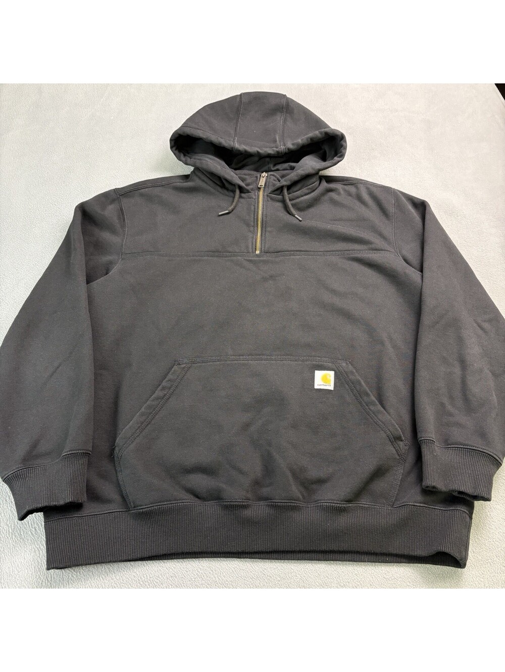 Carhartt Loose Fit Rain Defender Quarter Zip Hoodie Size 2XL Black Heavyweight